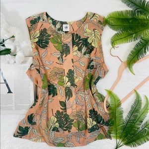 Cabi Leaf Print Top